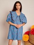 Sister Jane Lola Cherries Denim Mini Dress, Blue