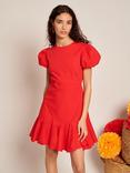 Sister Jane Ruffle Godet Hem Mini Dress, Red