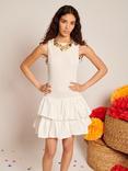Sister Jane Tiered Ruffle Hem Mini Dress, Ivory