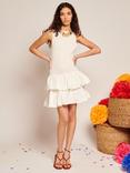 Sister Jane Tiered Ruffle Hem Mini Dress, Ivory