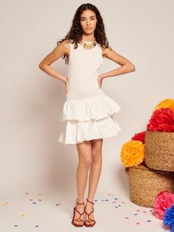 Sister Jane Tiered Ruffle Hem Mini Dress, Ivory - view 2, Ivory