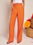 Sister Jane Nero Heart Buckle Belted Trousers, Orange