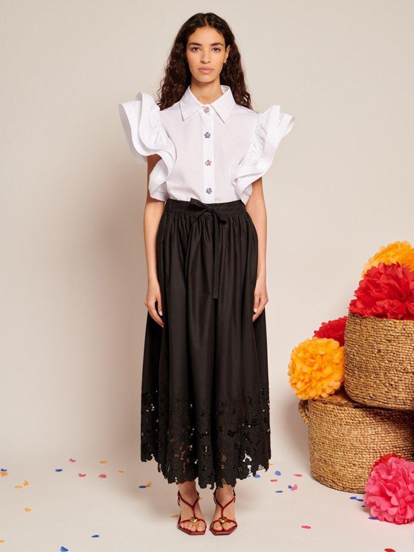 Product image 2 of 6, which shows Sister Jane Ruffle Gem Button Shirt, White, 6