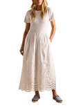 Joules Reid Broderie Anglaise Dress, White