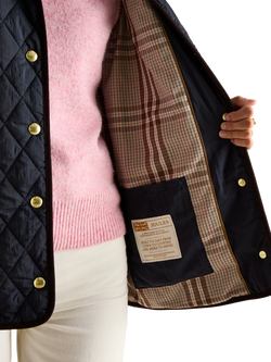 Joules Quinn Quilted Jacket, Navy - view 2, Navy