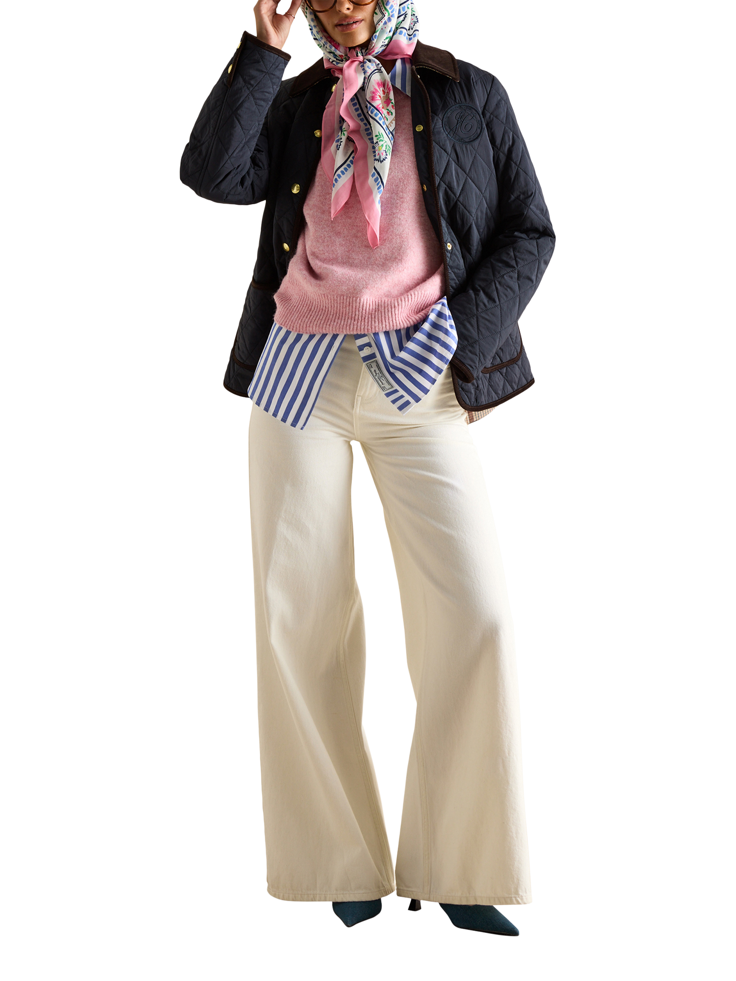 Product image 4 of 6, which shows Joules Quinn Quilted Jacket, Navy, 6