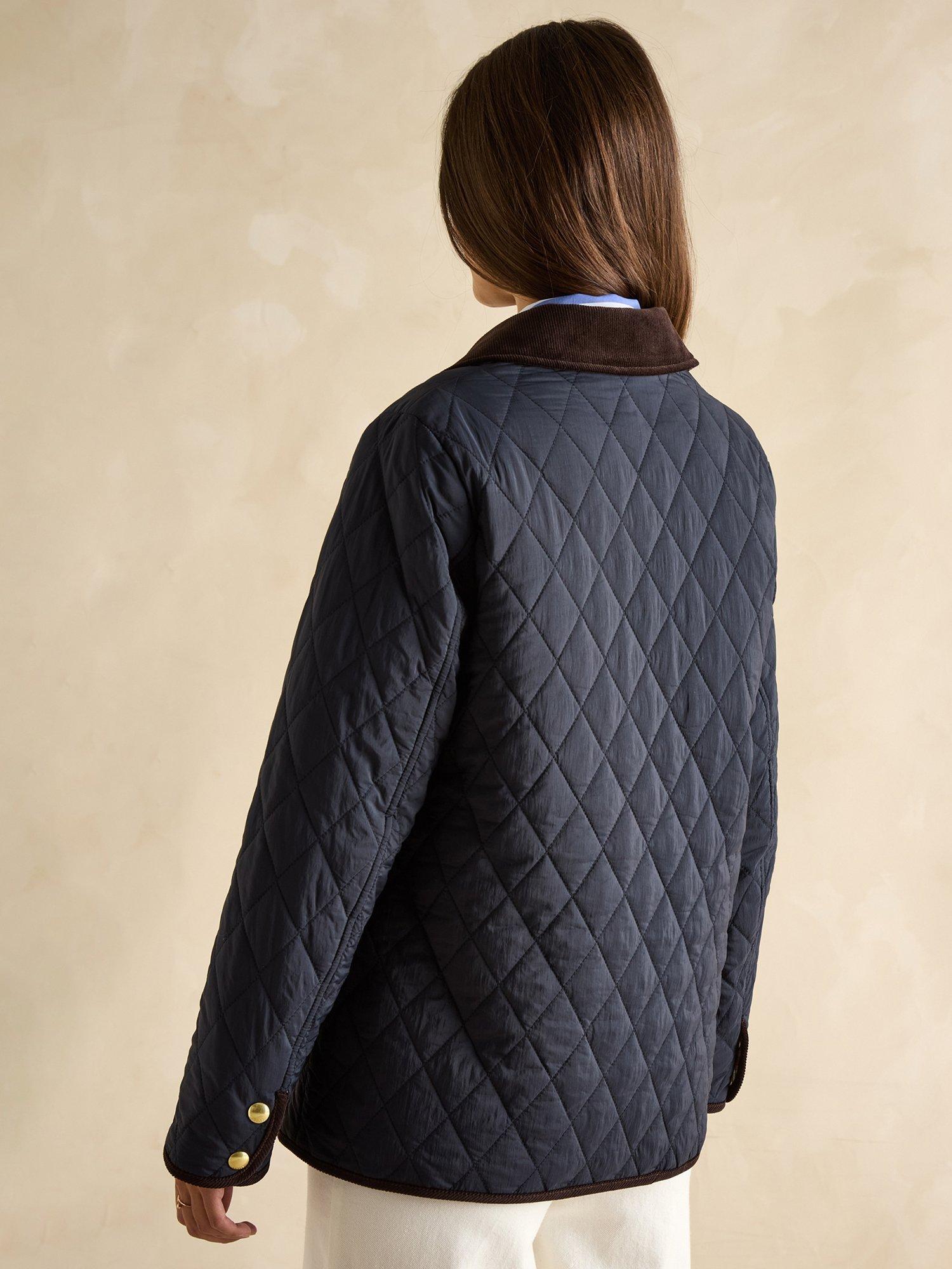 Product image 5 of 6, which shows Joules Quinn Quilted Jacket, Navy, 6
