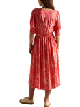 Joules Adele Floral Midi Dress, Red