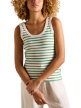 Joules Sofia Stripe Vest Top, Green