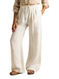 Joules Linen Blend Wide Leg Trousers, White