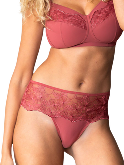 Royce Florentine Embroidered High Waist Knickers, Rouge, Rouge
