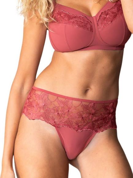 Royce Florentine Embroidered High Waist Knickers, Rouge, Rouge