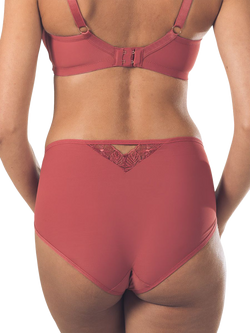 Royce Florentine Embroidered High Waist Knickers, Rouge - view 2, Rouge