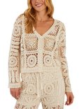Accessorize Crochet Cardigan, Natural
