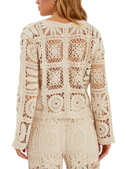 Accessorize Crochet Cardigan, Natural - view 2, Natural