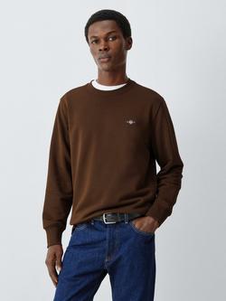 GANT Shield Logo Regular Fit Sweatshirt, Mahogany Brown, Mahogany Brown