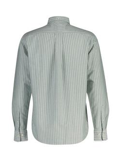 GANT Cotton Regular Fit Stripe Oxford Shirt, Woody Green - view 2, Woody Green