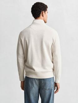 GANT Cotton Light Sacker Half-Zip Sweatshirt, Seed Melange - view 2, Seed Melange