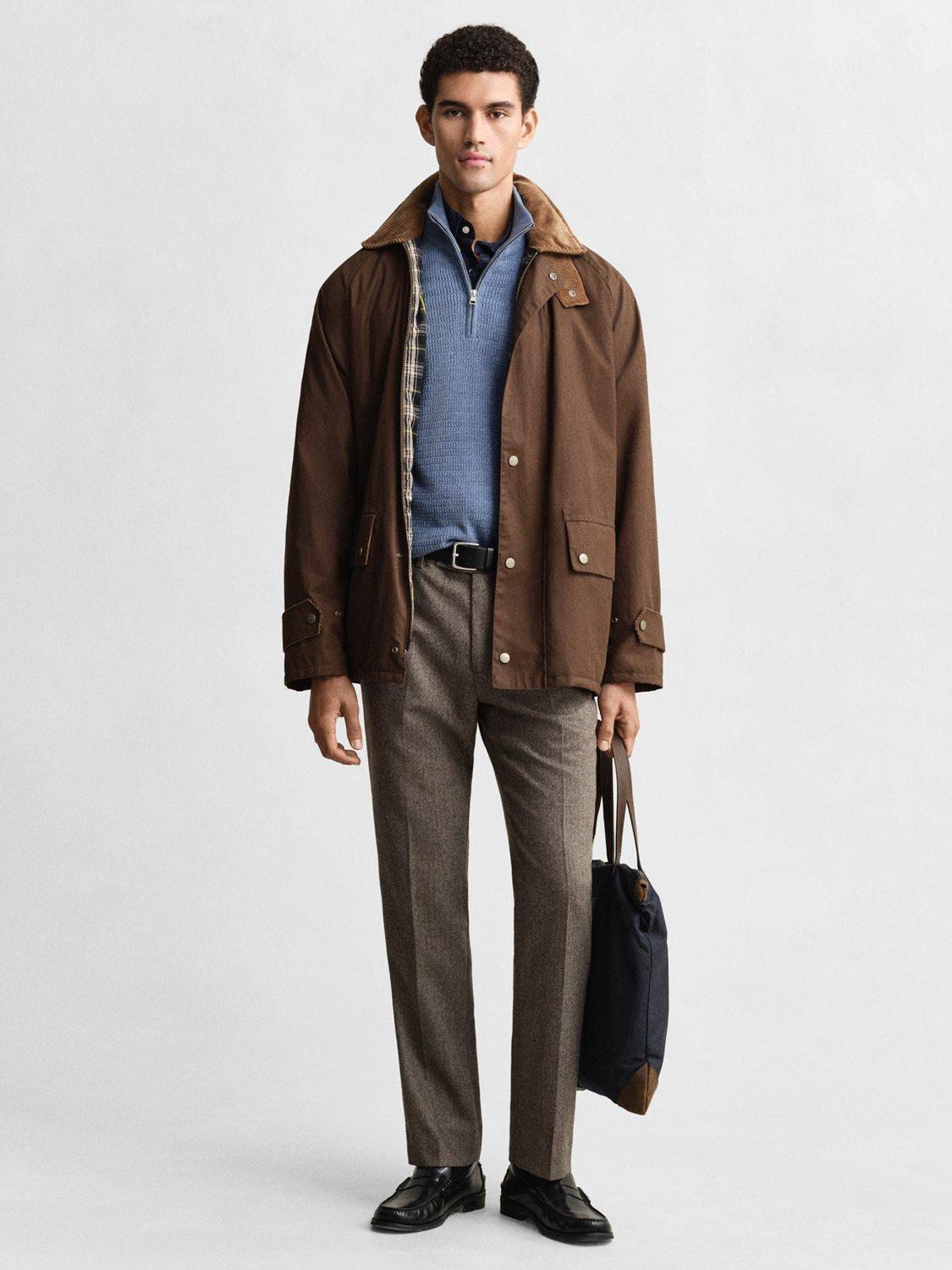 Product image 3 of 4, which shows GANT Cotton Mini Cable Knit Half-Zip Jumper, Denim Blue Melange, S