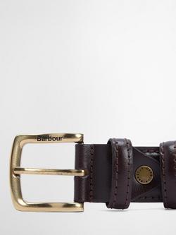 Barbour Clyde Leather Belt, Chestnut Brown - view 2, Chestnut Brown