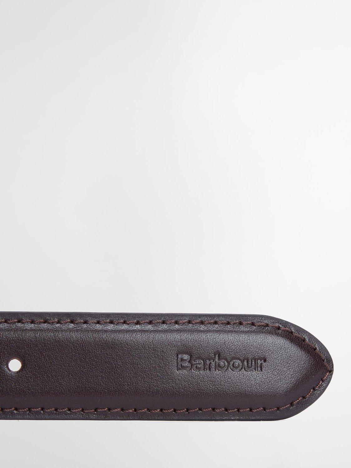 Product image 3 of 3, which shows Barbour Clyde Leather Belt, Chestnut Brown, M