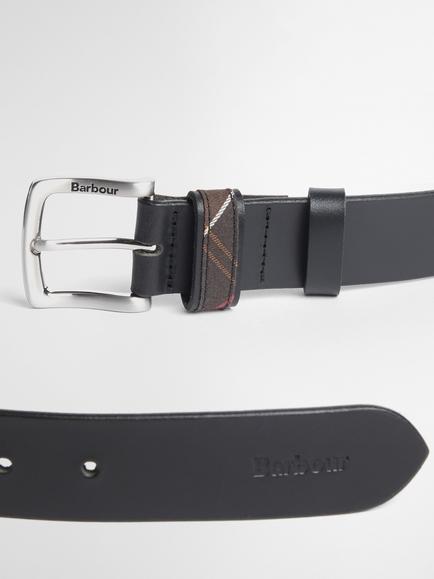 Barbour Elk Leather Belt, Black - view 2, Black