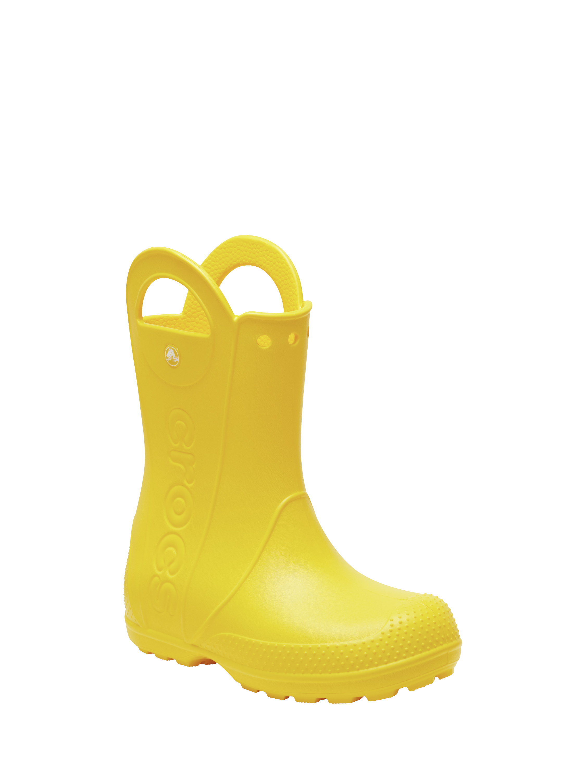 Product image 4 of 6, which shows Crocs Kids' Waterproof Oversized Handle Rain Boots, Yellow, 1
