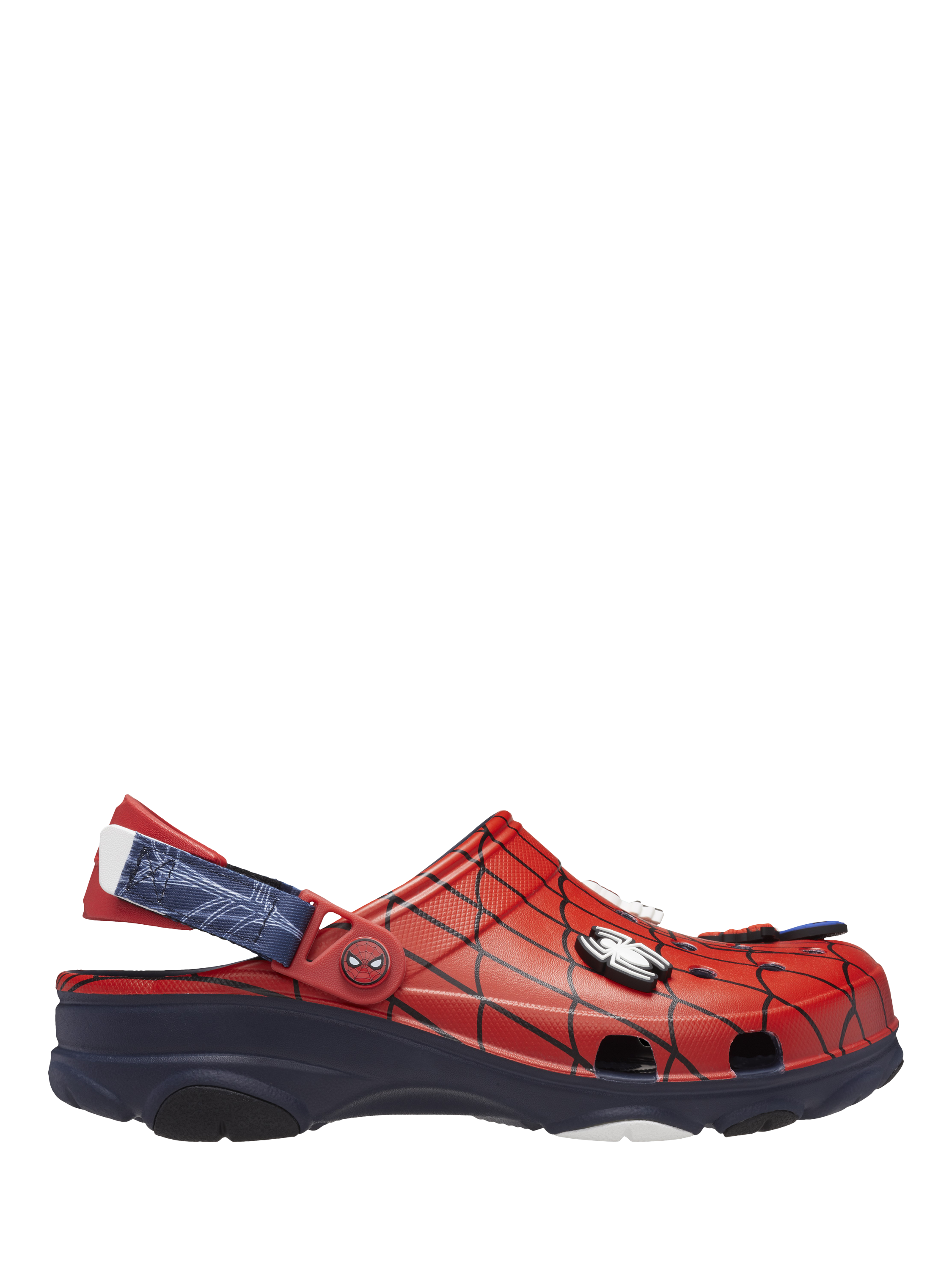 Product image 1 of 5, which shows Crocs Kids' Spiderman Classic Clogs, Red/Navy, 11 Jnr
