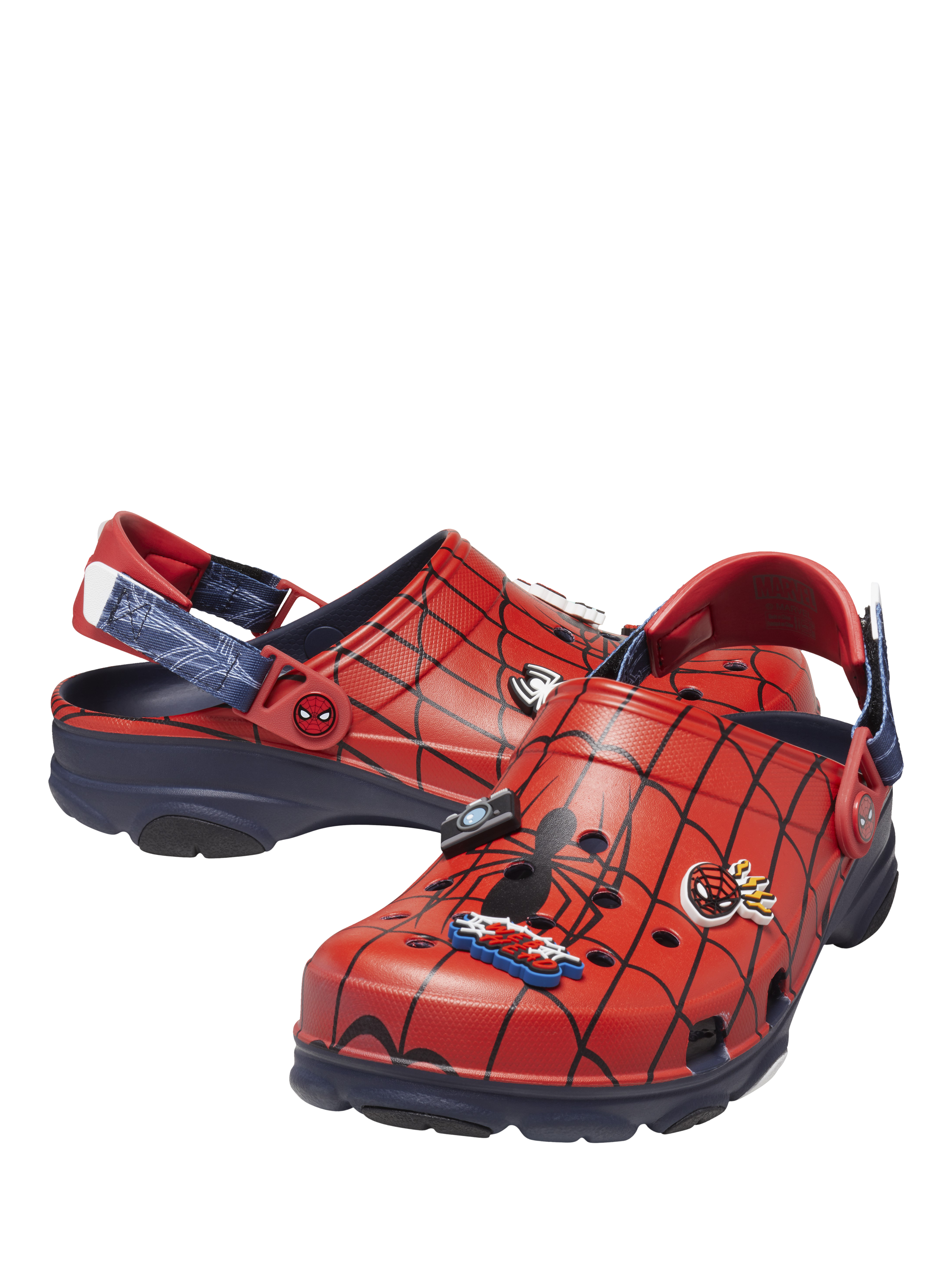 Product image 3 of 5, which shows Crocs Kids' Spiderman Classic Clogs, Red/Navy, 11 Jnr