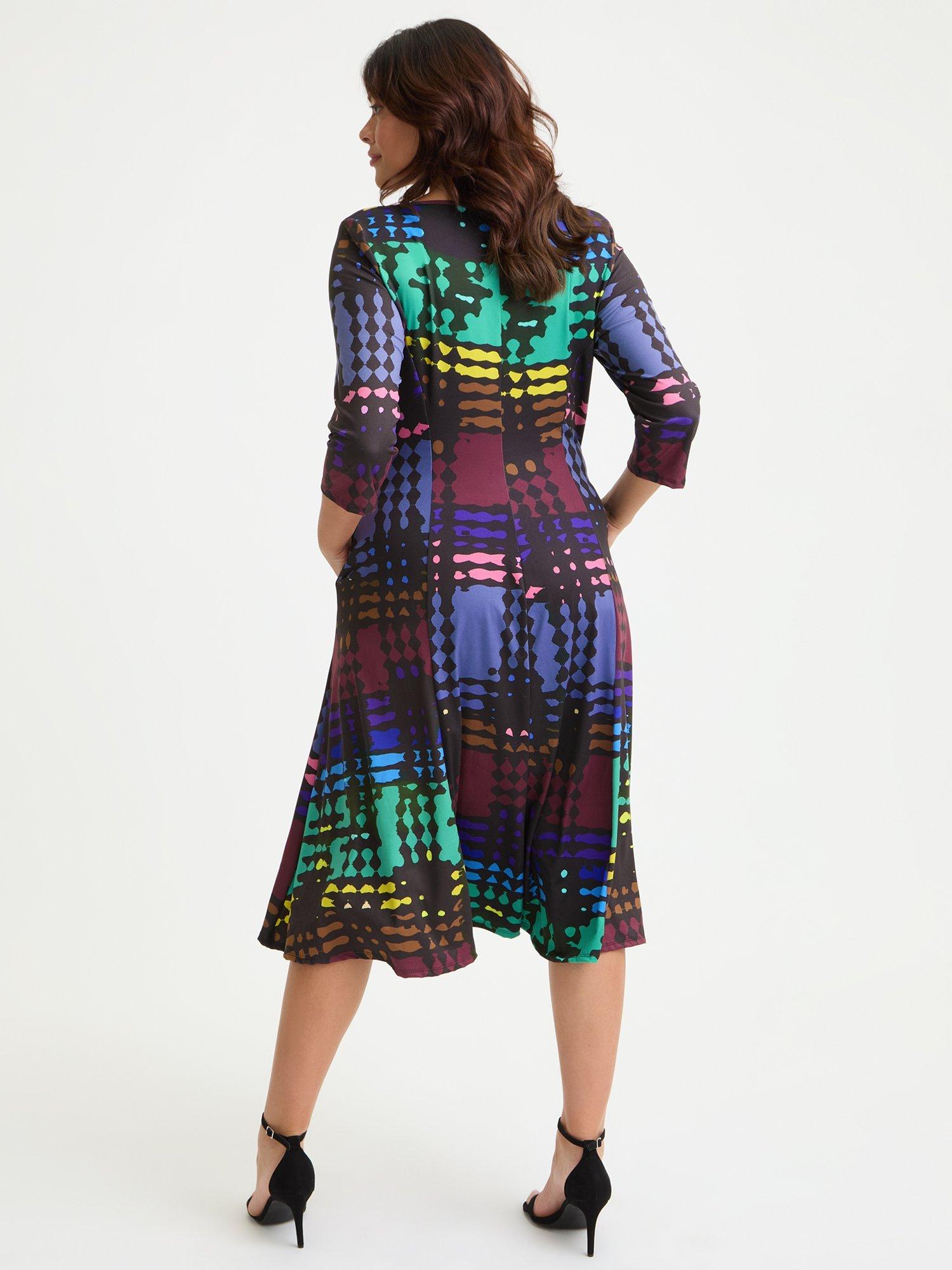 Product image 4 of 4, which shows Scarlett & Jo Claudia Dress, Black/Multi, 14