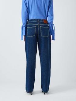 John Lewis x REJINA PYO Relaxed Straight Cut High Rise Jeans - view 2, Blue Wash