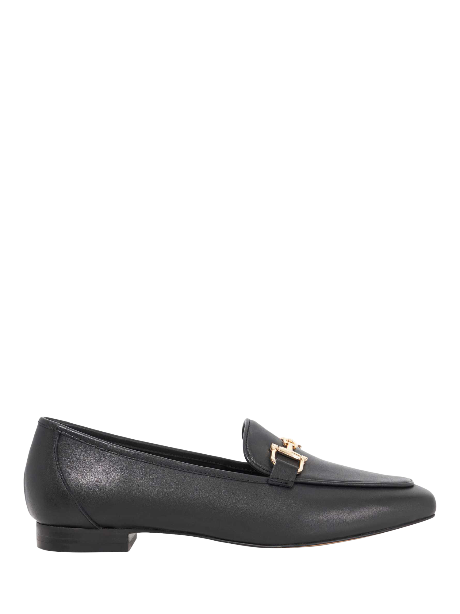 Product image 1 of 5, which shows Dune Grained Leather Slip-On Loafers, Black, EU36