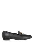 Dune Grained Leather Slip-On Loafers, Black