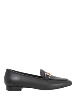 Dune Grained Leather Slip-On Loafers, Black