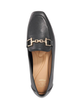 Dune Grained Leather Slip-On Loafers, Black