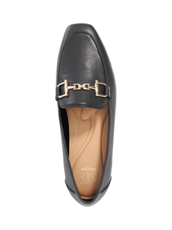 Dune Grained Leather Slip-On Loafers - view 2, Black