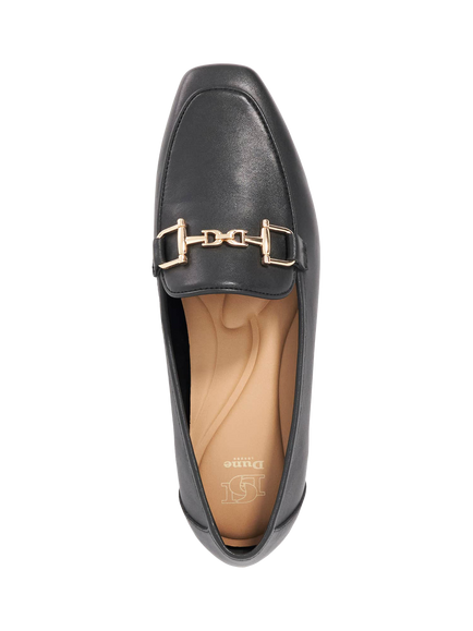 Dune Grained Leather Slip-On Loafers - view 2, Black
