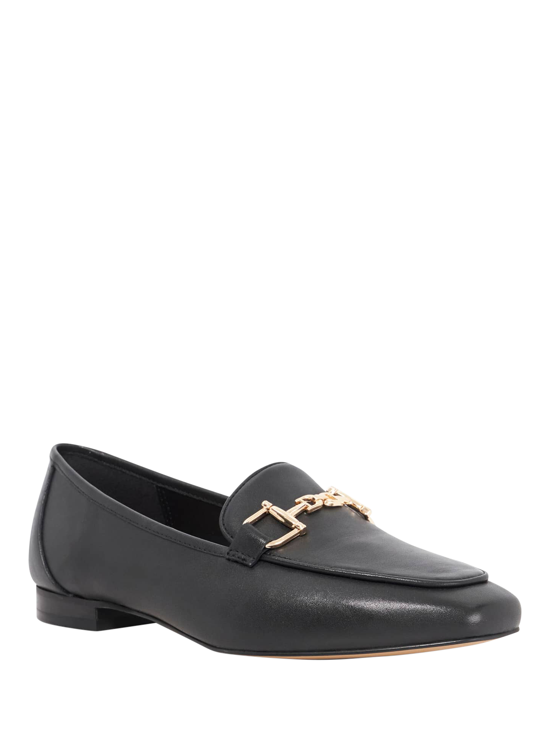 Product image 3 of 5, which shows Dune Grained Leather Slip-On Loafers, Black, EU36