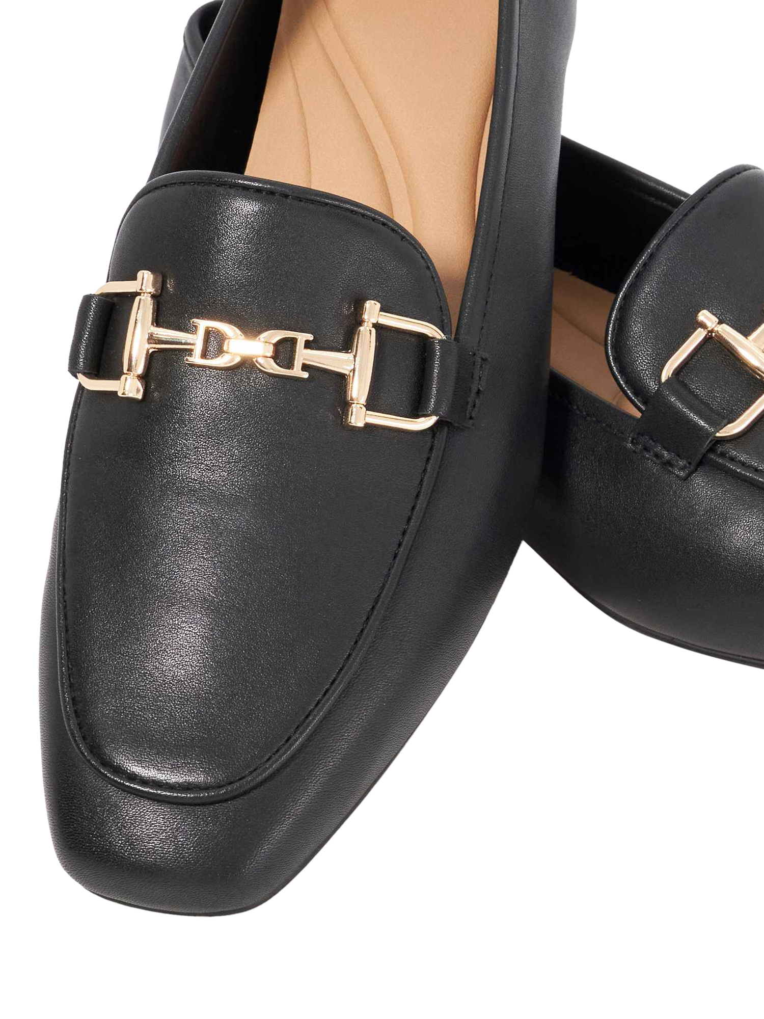 Product image 5 of 5, which shows Dune Grained Leather Slip-On Loafers, Black, EU36