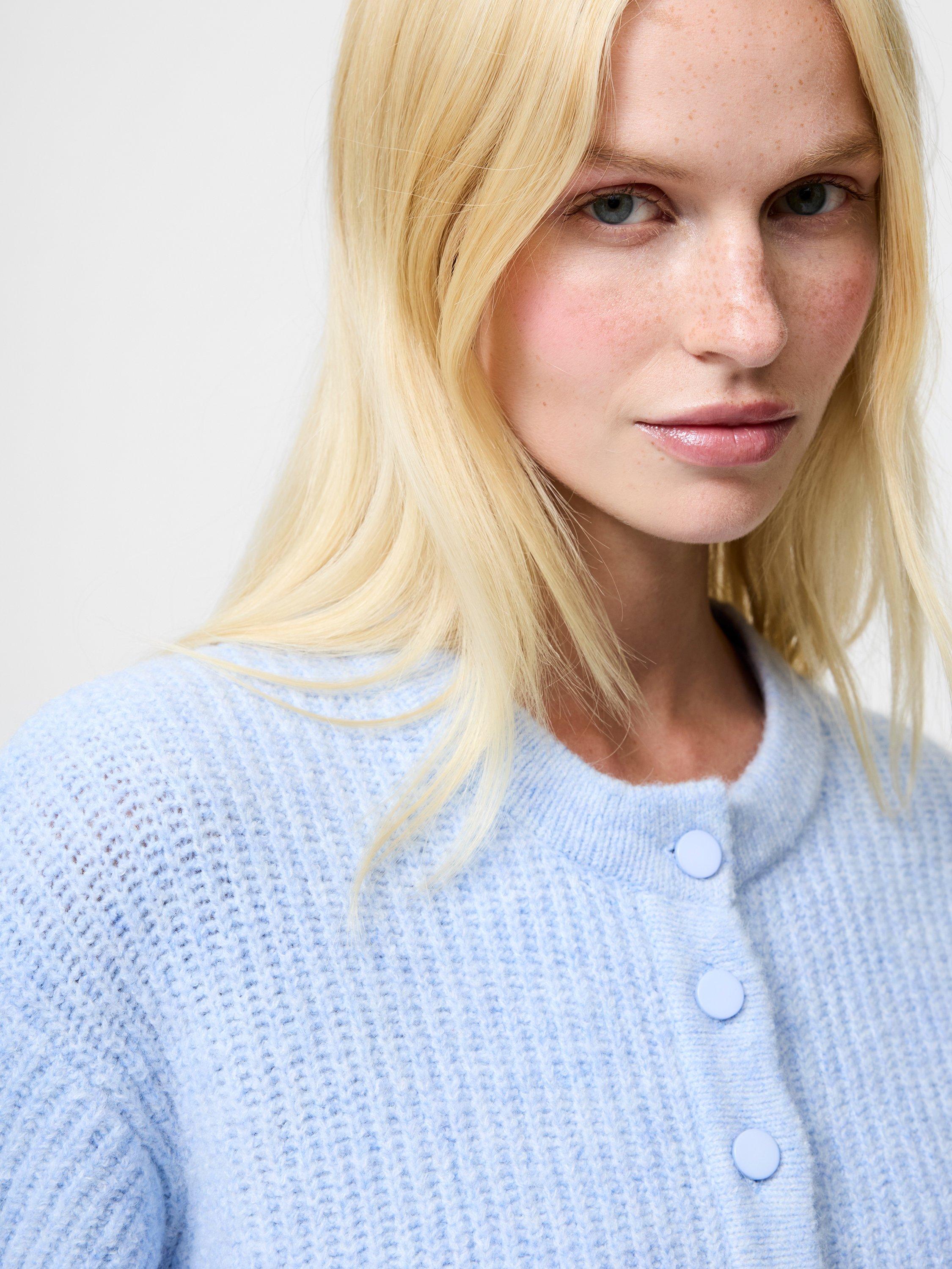 Product image 2 of 4, which shows French Connection Kezia Knit Cardigan, Arctic Blue, XS