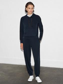 French Connection Wren Trim Detail Sweatshirt, Navy/Black, Navy/Black