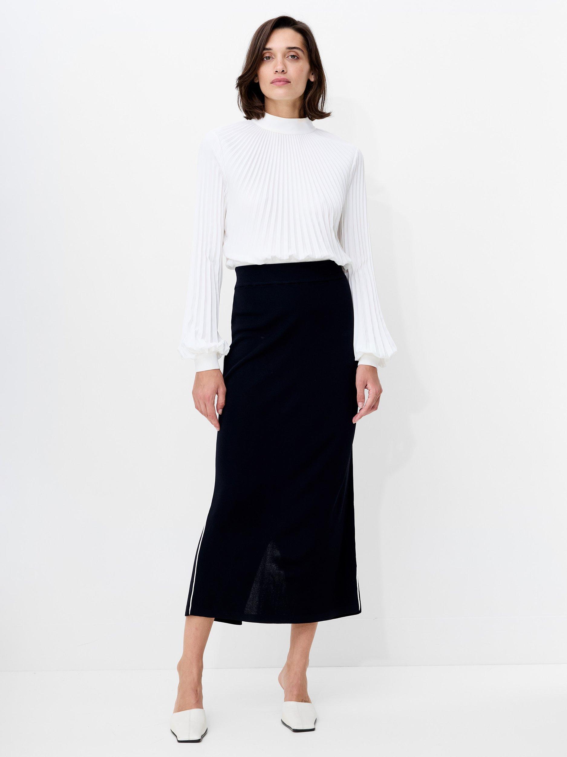 French Connection Ottie Slit Back Midi Skirt, Navy