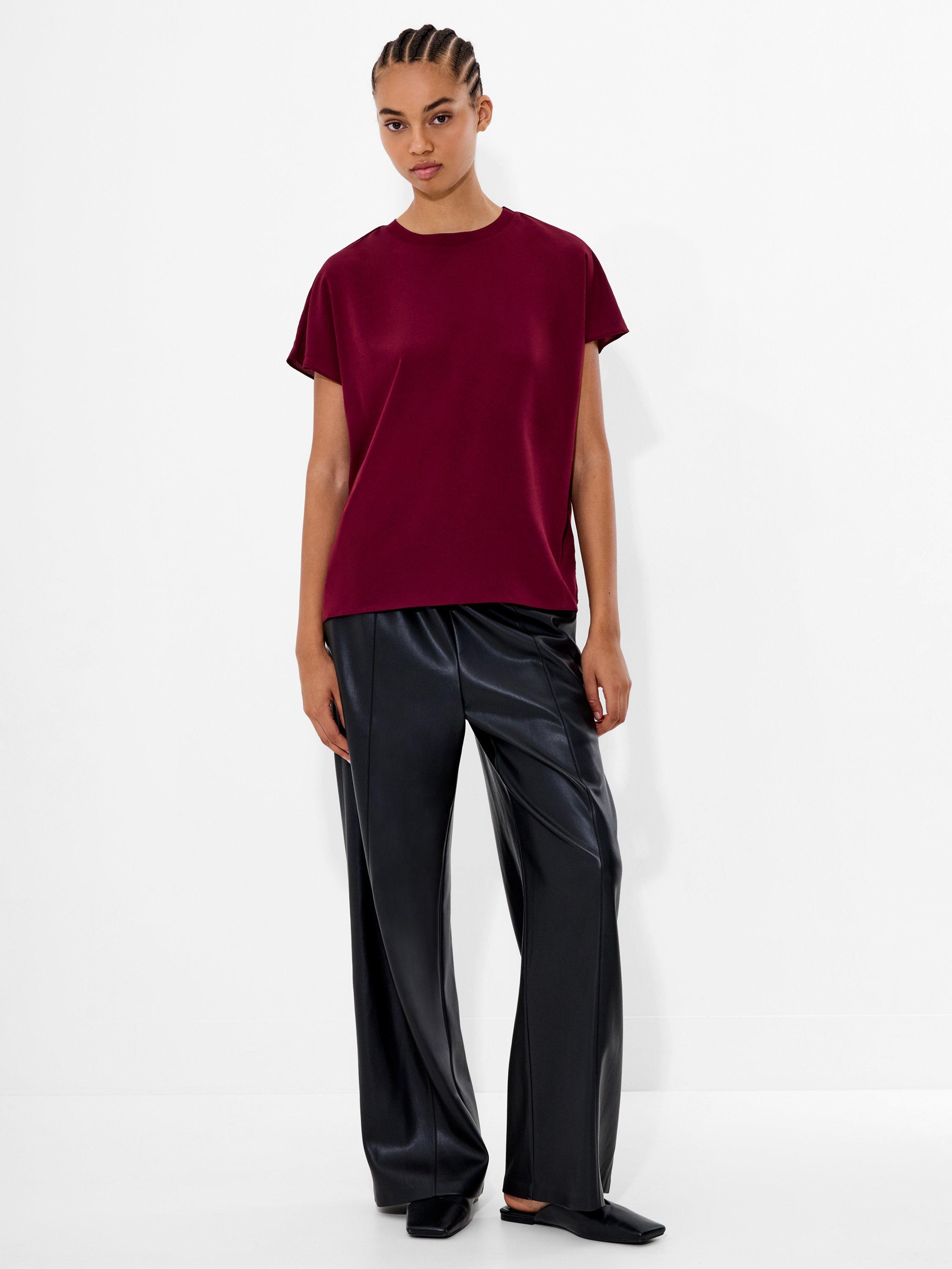 Product image 3 of 4, which shows French Connection Light Crepe Crew Neck Top, Arctic Blue, XS