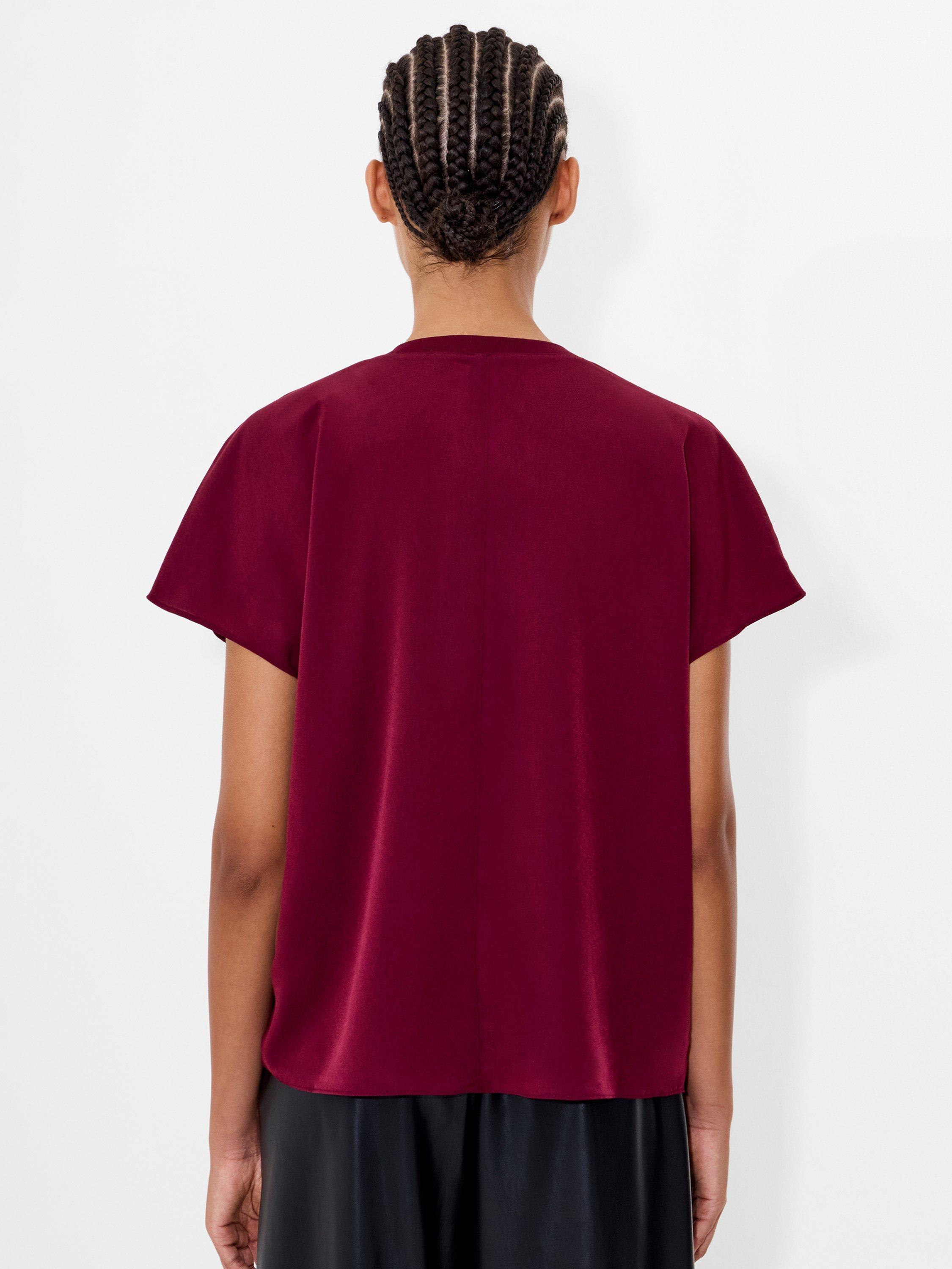 Product image 4 of 4, which shows French Connection Light Crepe Crew Neck Top, Arctic Blue, XS