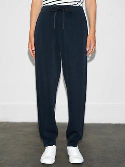 French Connection Wren Side Trim Tie Waist Trousers, Navy/Black, Navy/Black