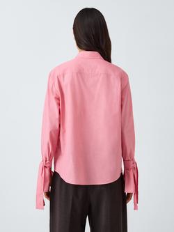 John Lewis x REJINA PYO Cuff Tie Detail Cotton Shirt - view 2, Pink