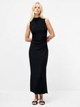 French Connection Samira Drape Midi Dress, Graphite