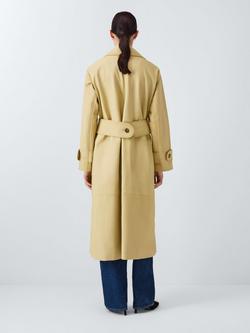John Lewis x REJINA PYO Longline Soft Leather Belted Trench Coat, Soft Yellow - view 2, Soft Yellow