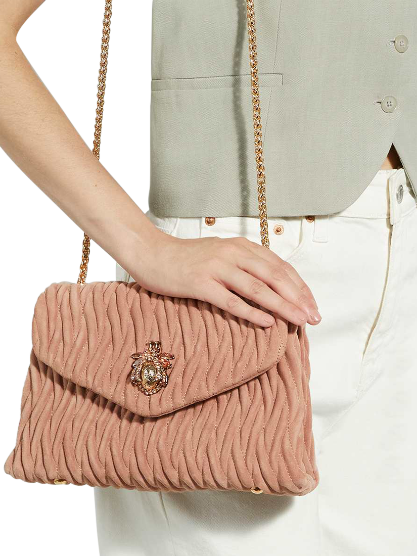 Product image 2 of 6, which shows Dune London Darling Suede Handbag, Mink, One Size