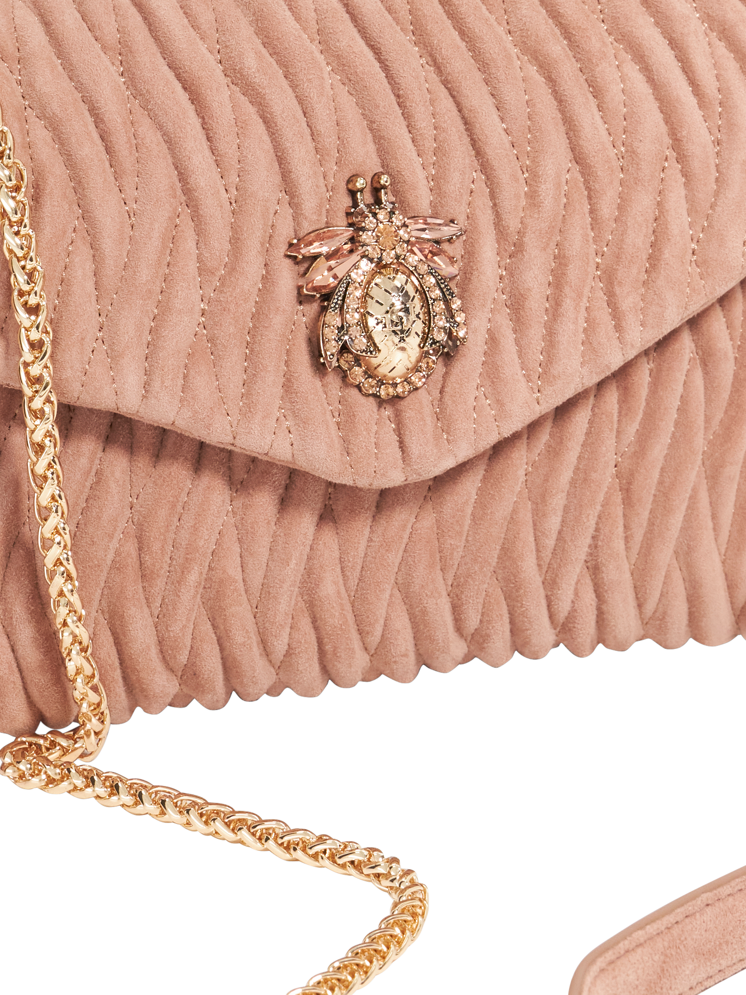 Product image 5 of 6, which shows Dune London Darling Suede Handbag, Mink, One Size